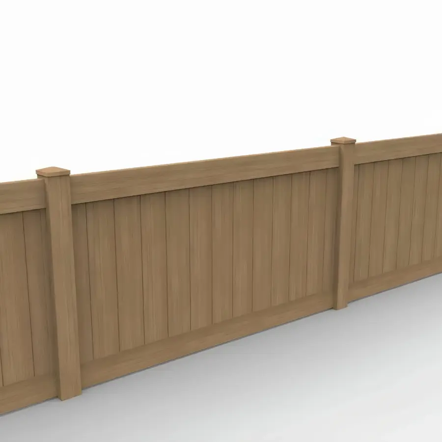 Vinyl Vertical Privacy Fence Panel, 4ft height 8ft width, Sierra Blend
