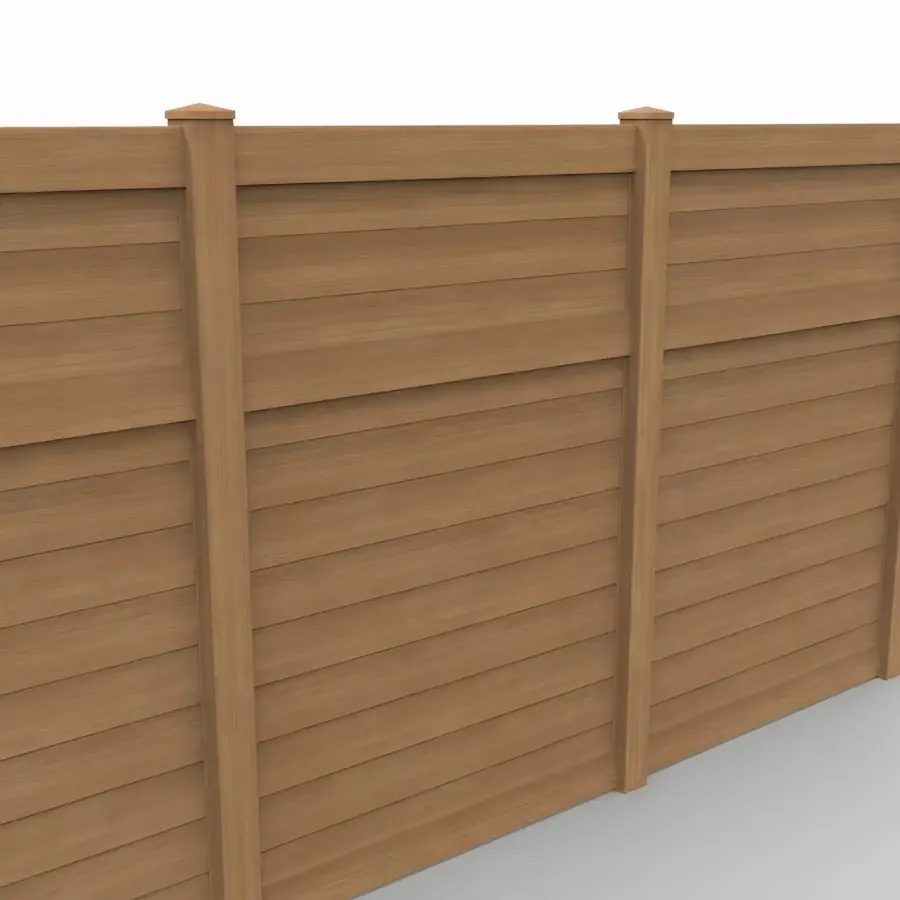 Vinyl Horizontal Privacy Fence Panel, 8ft height 6ft width, Sierra Blend