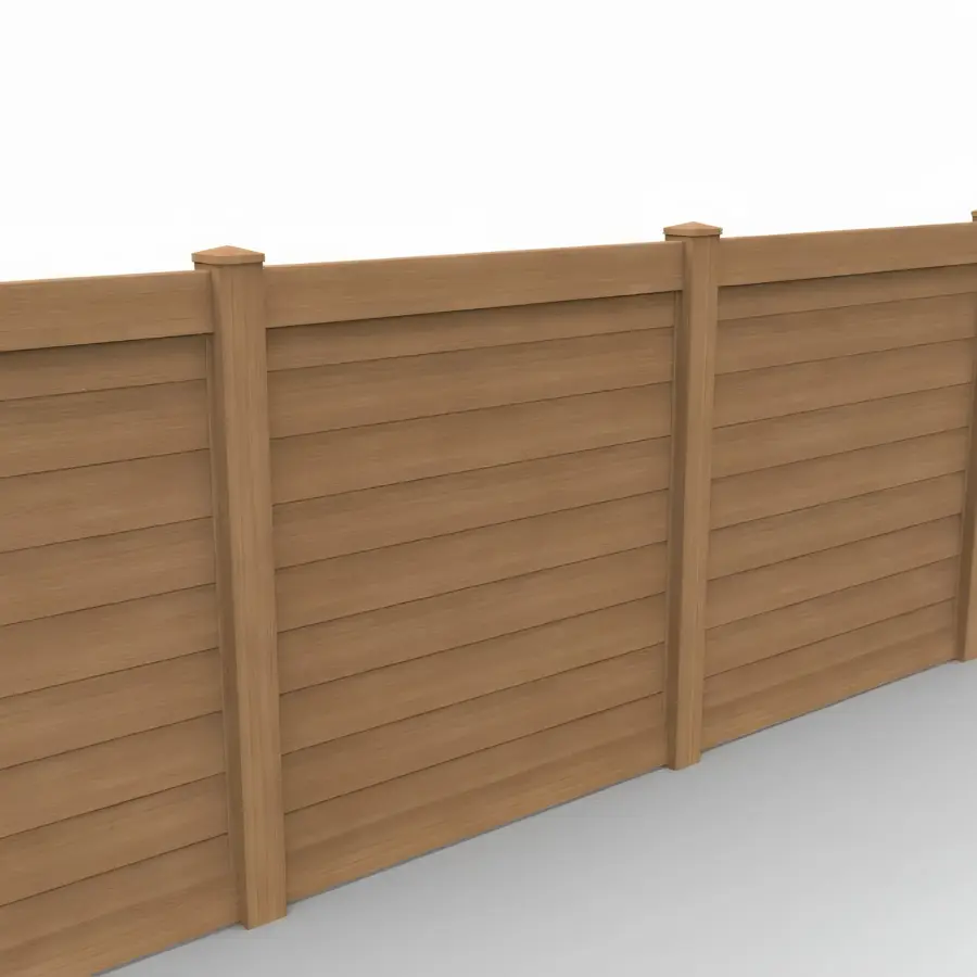 Vinyl Horizontal Privacy Fence Panel, 6ft height 6ft width, Sierra Blend