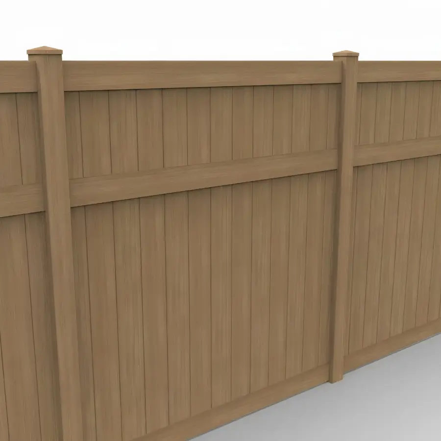 Vinyl Vertical Privacy Fence Panel, 8ft height 8ft width, Sierra Blend