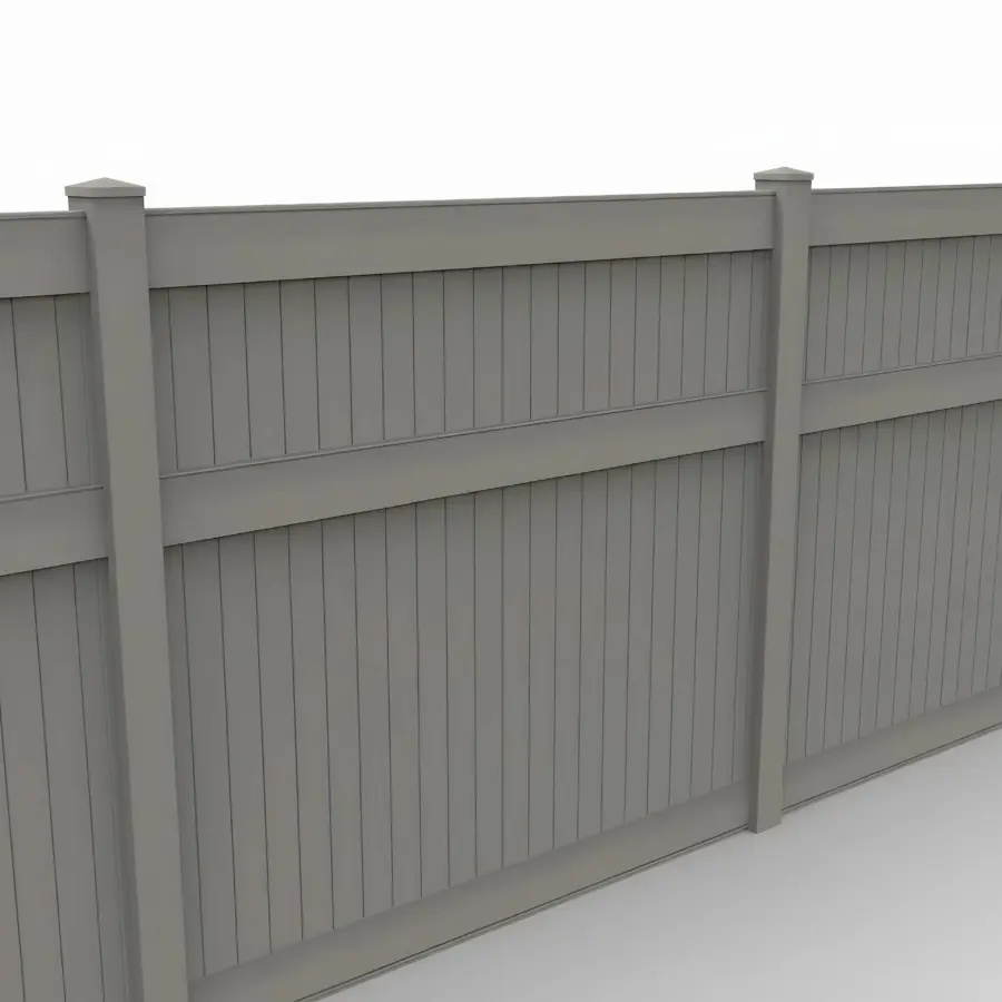 Vinyl Vertical Privacy Fence Panel, 7ft height 8ft width, Slate Gray