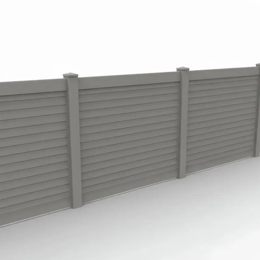 Vinyl Horizontal Privacy Fence Panel, 5ft height 6ft width, Slate Gray