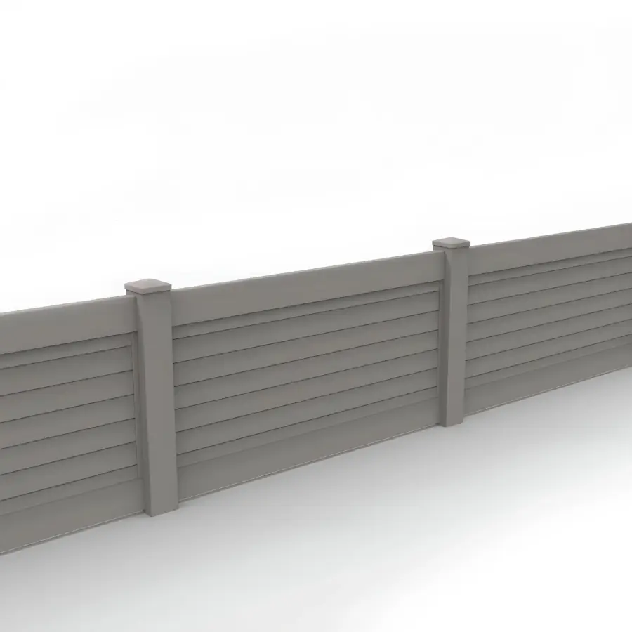 Vinyl Horizontal Privacy Fence Panel, 3ft height 6ft width, Slate Gray