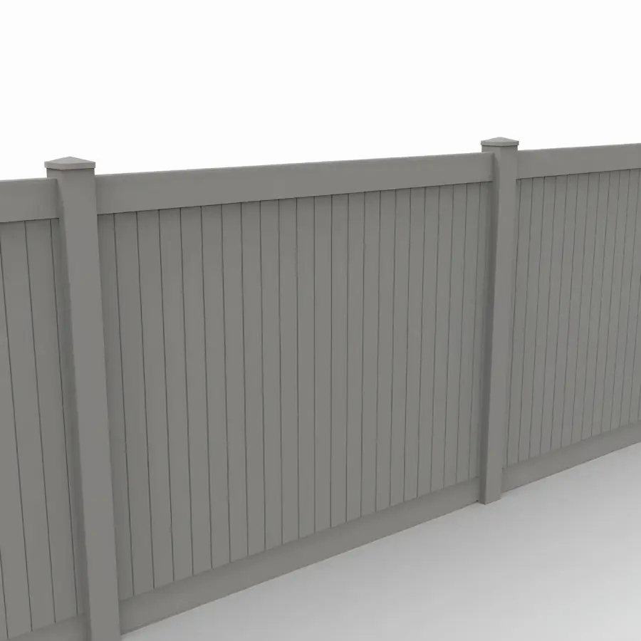 Vinyl Vertical Privacy Fence Panel, 6ft height 8ft width, Slate Gray