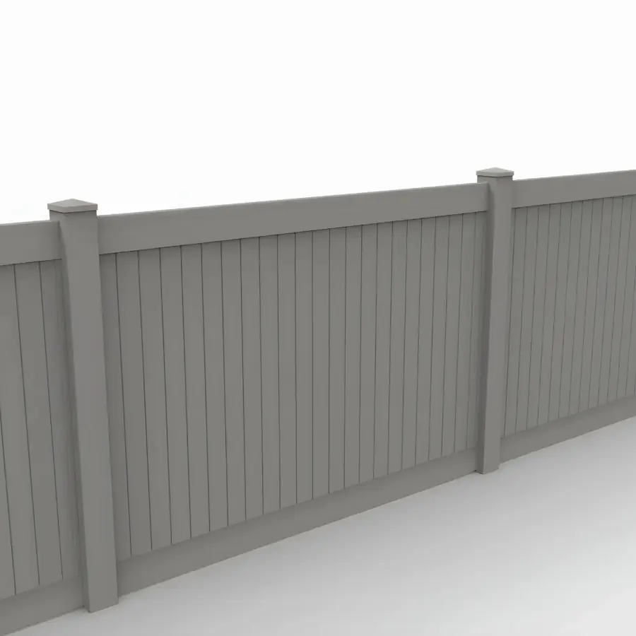 Vinyl Vertical Privacy Fence Panel, 5ft height 8ft width, Slate Gray