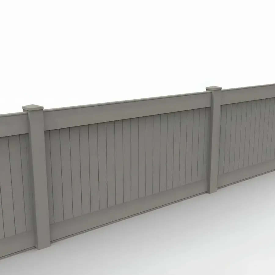 Vinyl Vertical Privacy Fence Panel, 4ft height 8ft width, Slate Gray