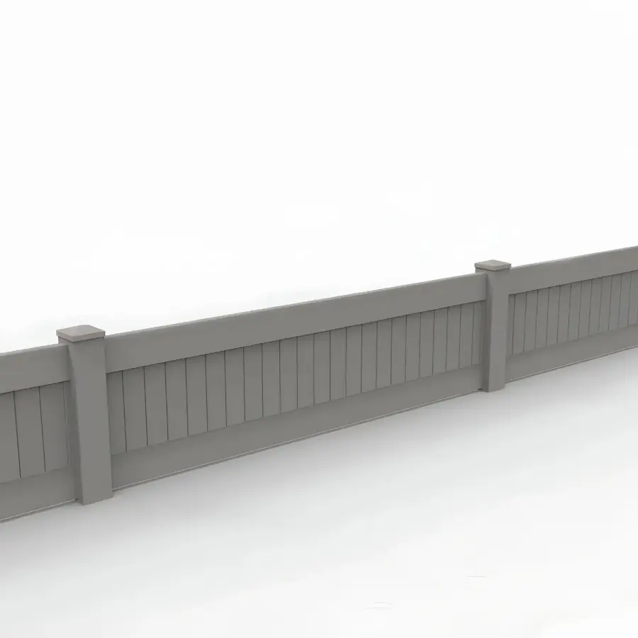 Vinyl Vertical Privacy Fence Panel, 2ft height 8ft width, Slate Gray