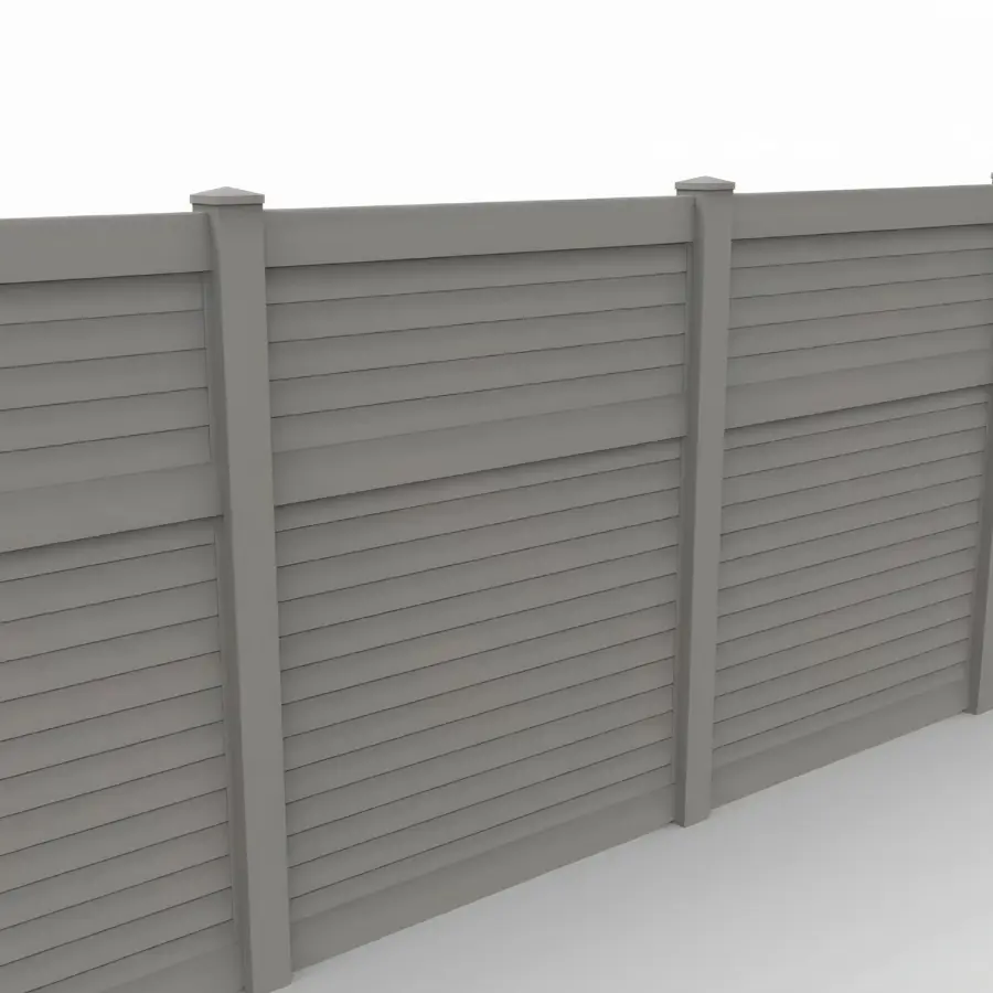 Vinyl Horizontal Privacy Fence Panel, 7ft height 6ft width, Slate Gray