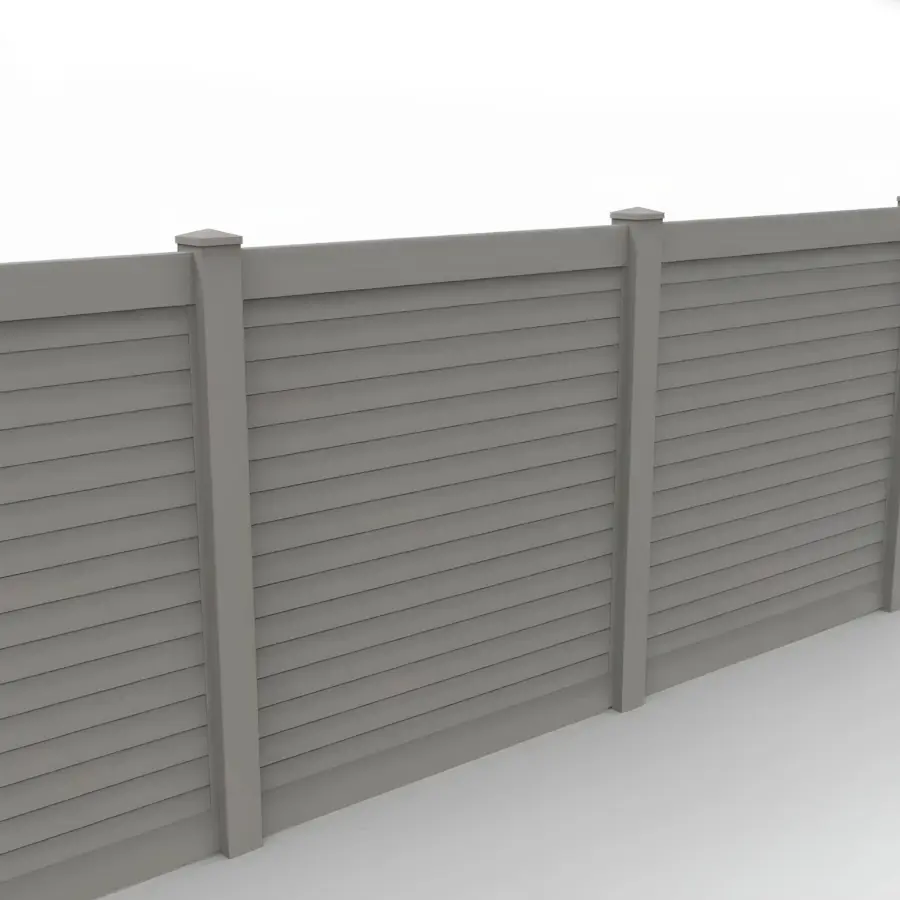 Vinyl Horizontal Privacy Fence Panel, 6ft height 6ft width, Slate Gray
