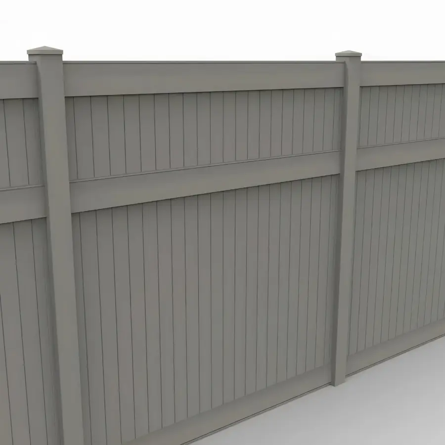 Vinyl Vertical Privacy Fence Panel, 8ft height 8ft width, Slate Gray