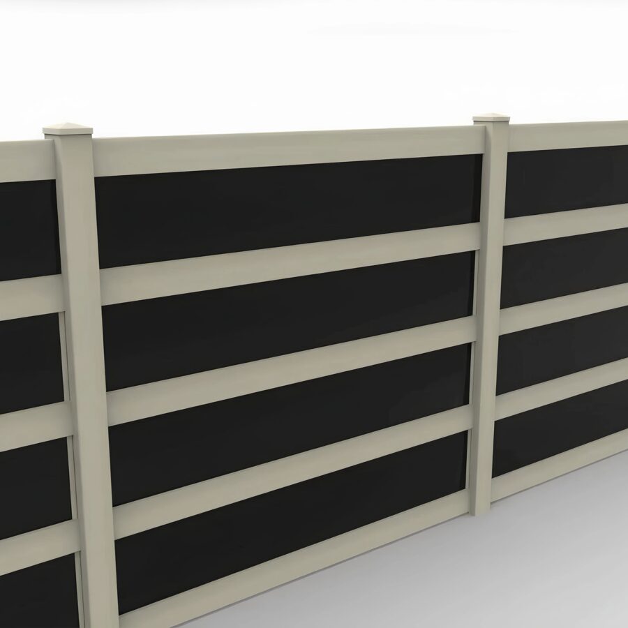 Vinyl and Acrylic Privacy Fence Panel, 7ft height 8ft width, Tan