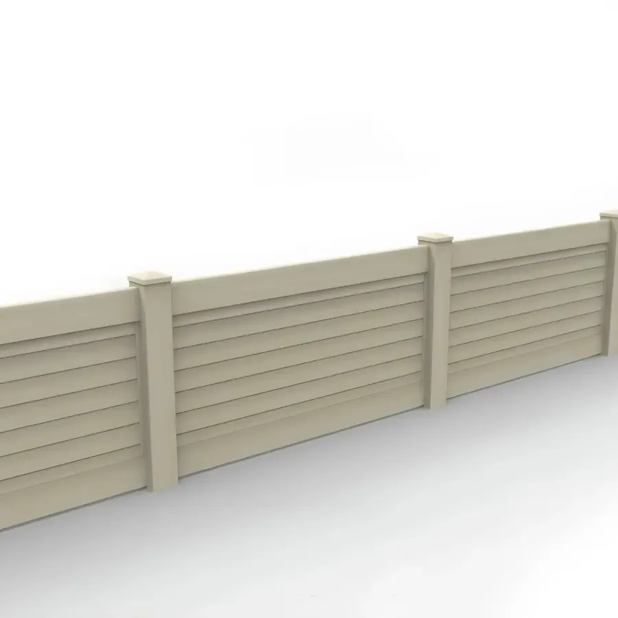 Vinyl Horizontal Privacy Fence Panel, 3ft height 6ft width, Tan