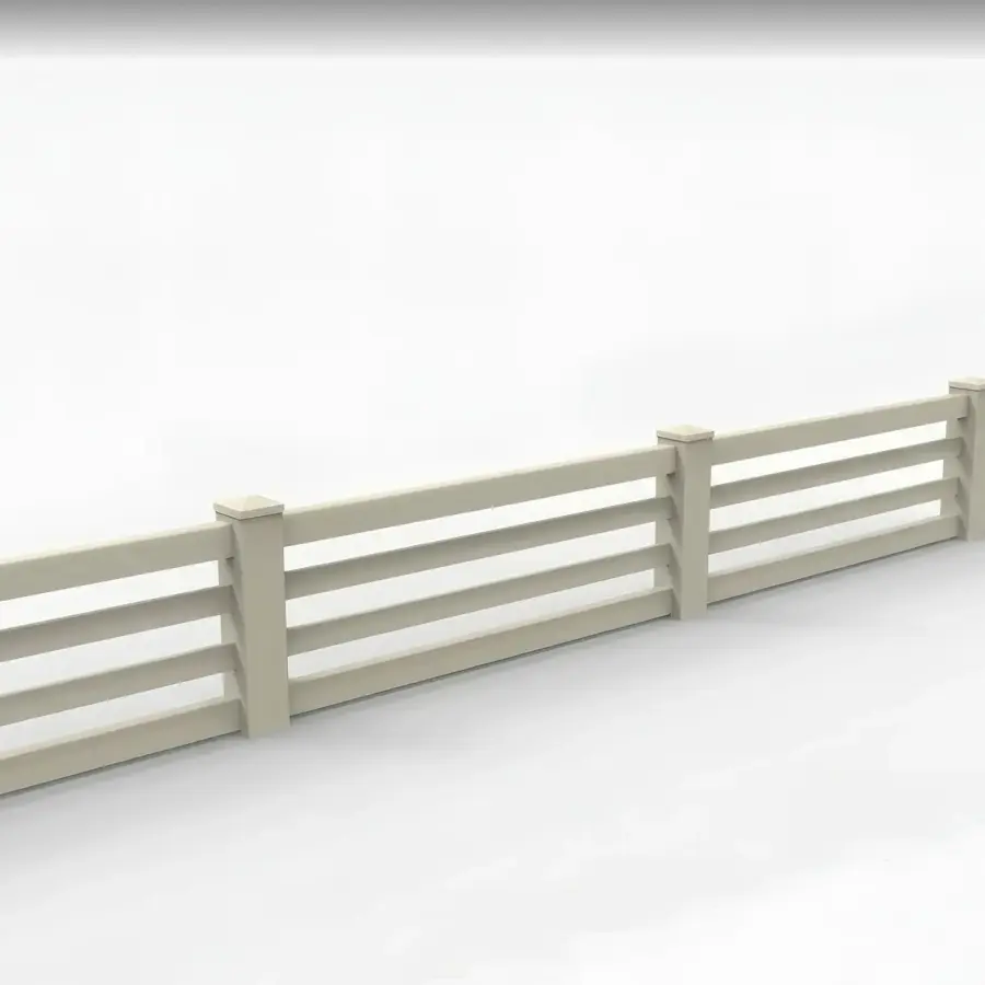 Vinyl Horizontal Flat Picket Fence Panel, 2ft height 6ft width, Tan