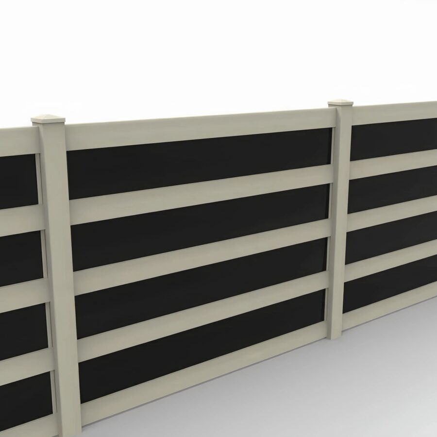 Vinyl and Acrylic Privacy Fence Panel, 6ft height 8ft width, Tan