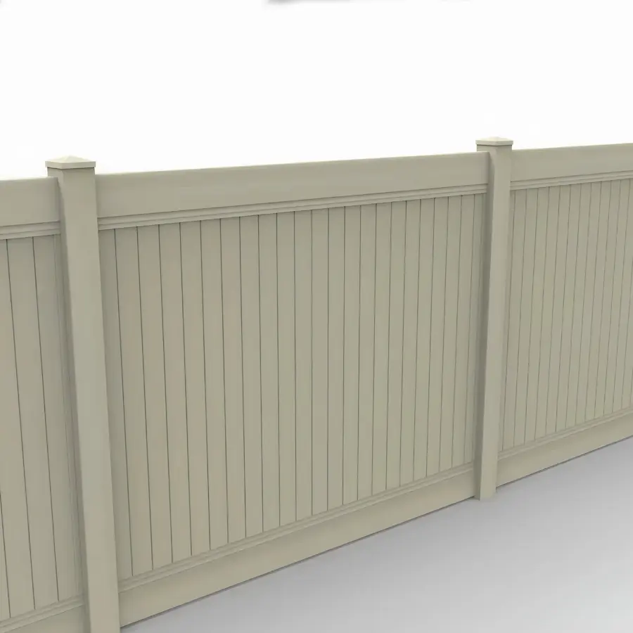 Vinyl Vertical Privacy Fence Panel, 6ft height 8ft width, Tan