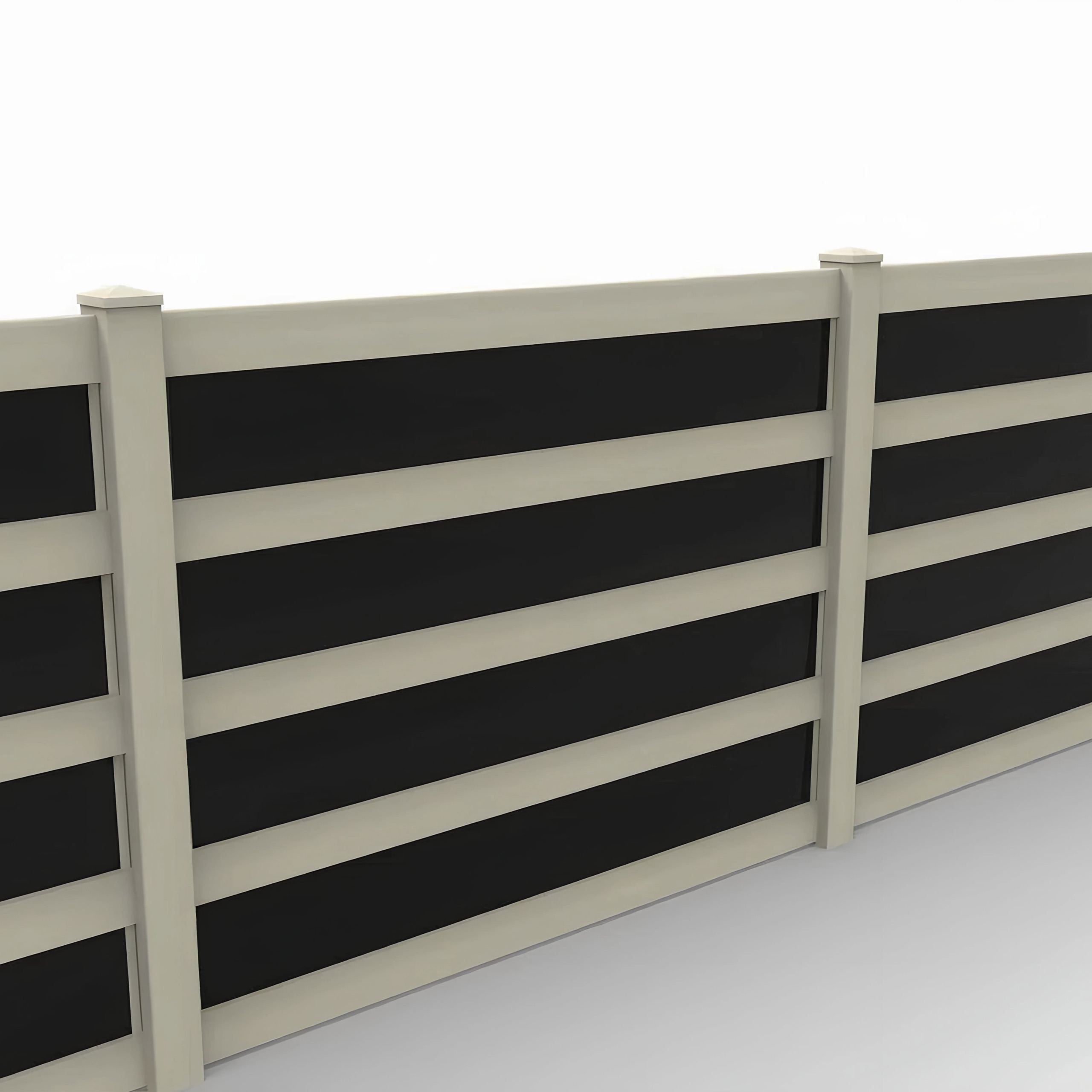 Tan Vinyl and Acrylic Privacy Fence Panel, 6ft height 8ft width, Tan - Image 1