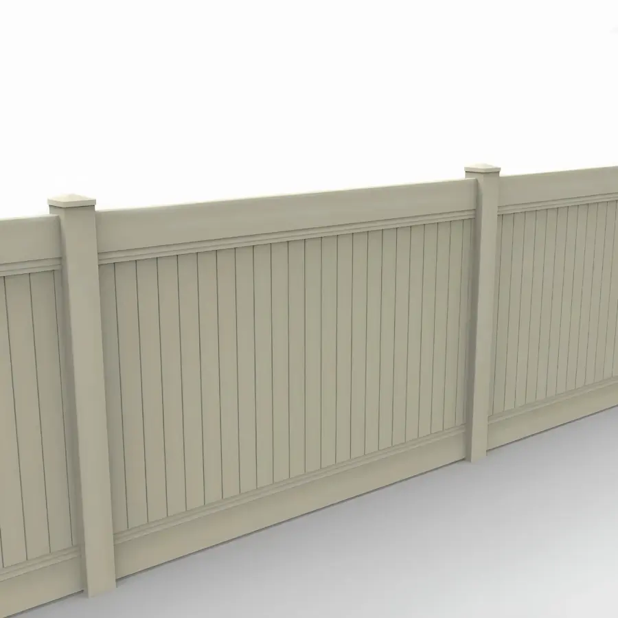 Vinyl Vertical Privacy Fence Panel, 5ft height 8ft width, Tan