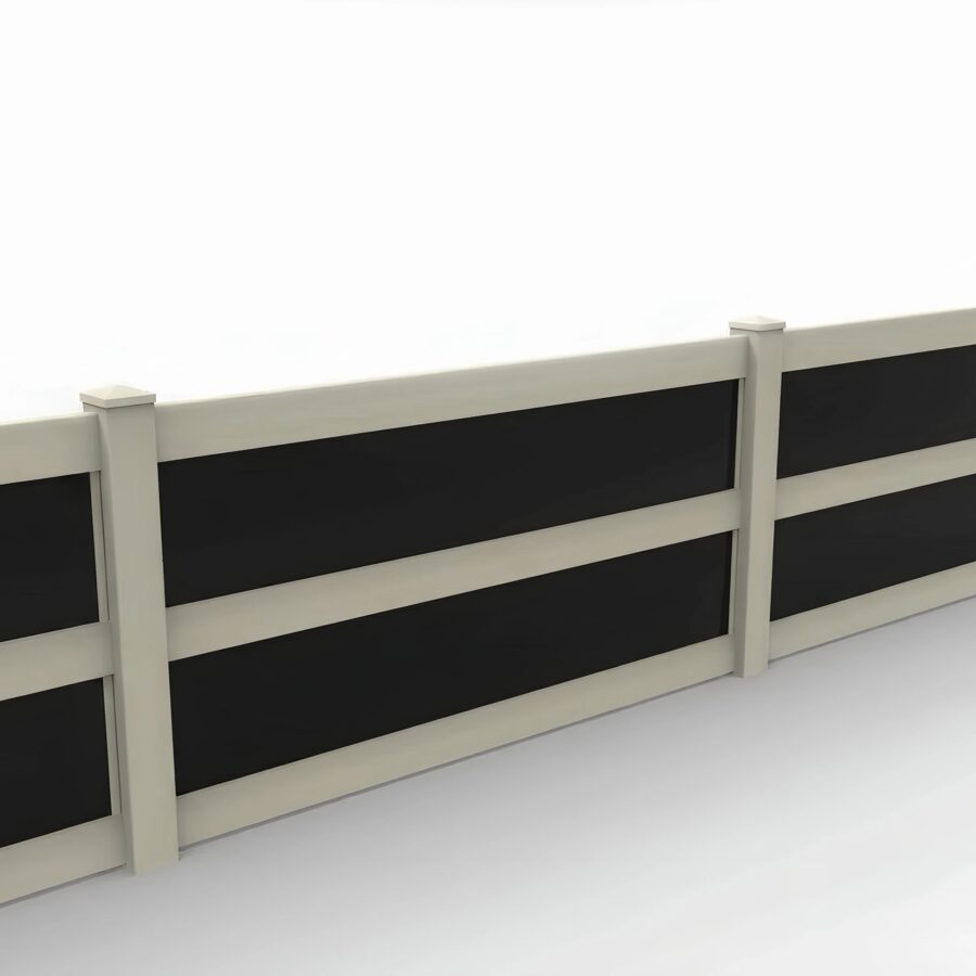 Vinyl and Acrylic Privacy Fence Panel, 4ft height 8ft width, Tan