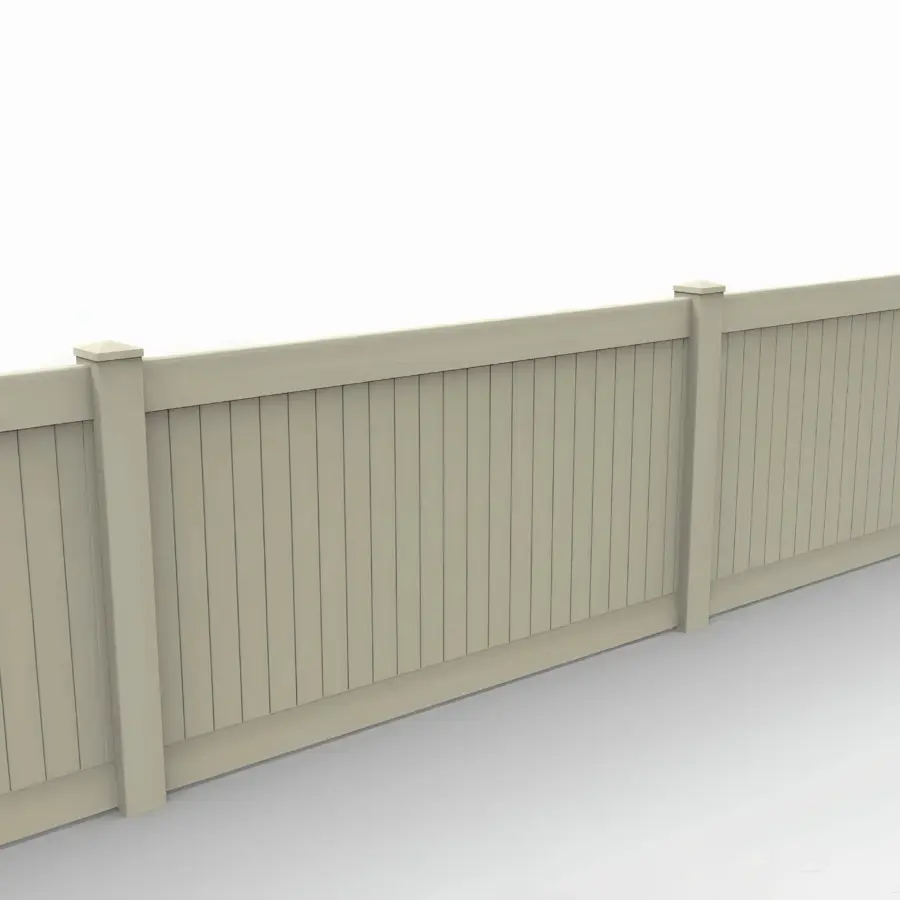 Vinyl Vertical Privacy Fence Panel, 4ft height 8ft width, Tan