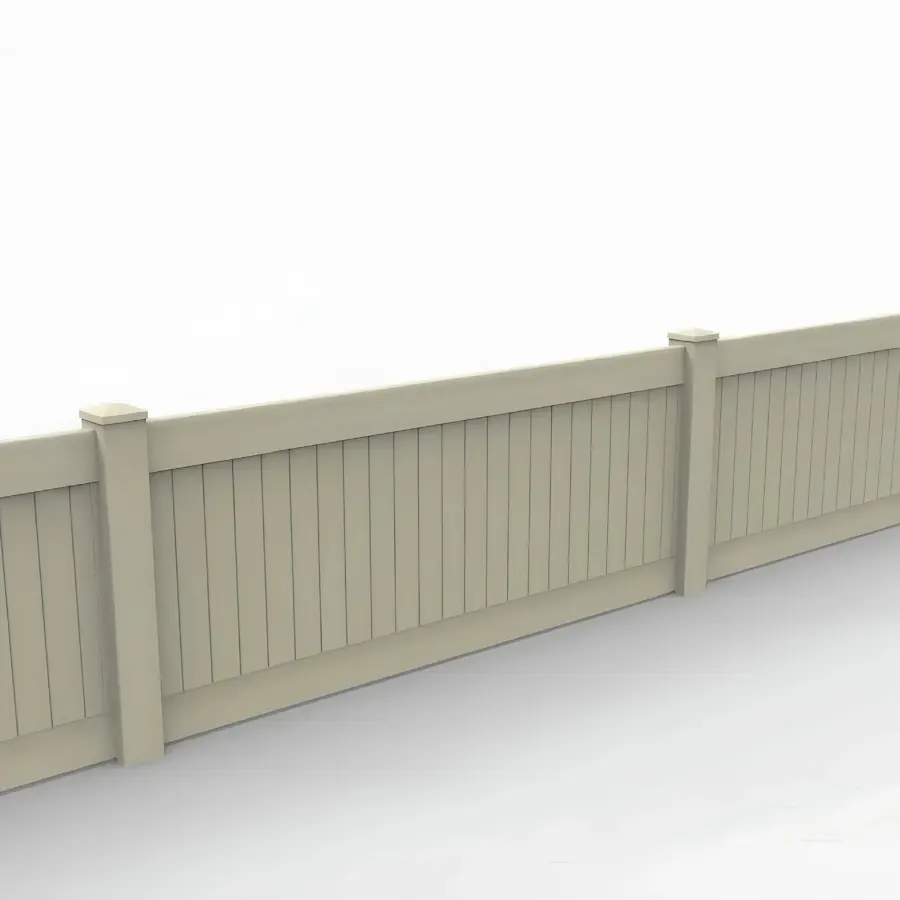 Vinyl Vertical Privacy Fence Panel, 3ft height 8ft width, Tan