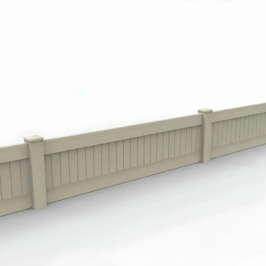 Vinyl Vertical Privacy Fence Panel, 2ft height 8ft width, Tan