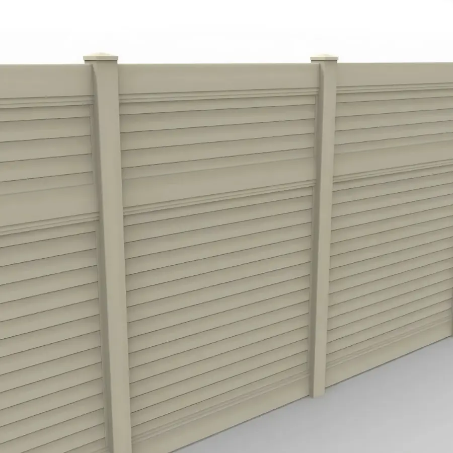 Vinyl Horizontal Privacy Fence Panel, 8ft height 6ft width, Tan