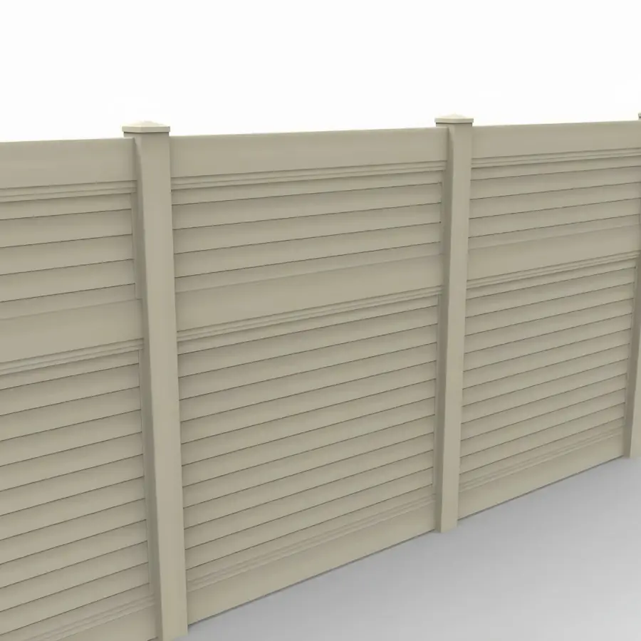 Vinyl Horizontal Privacy Fence Panel, 7ft height 6ft width, Tan