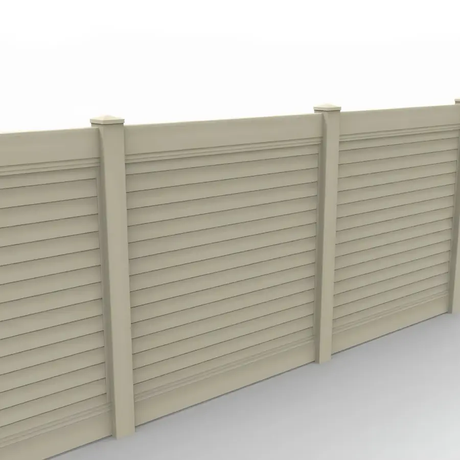 Vinyl Horizontal Privacy Fence Panel, 6ft height 6ft width, Tan