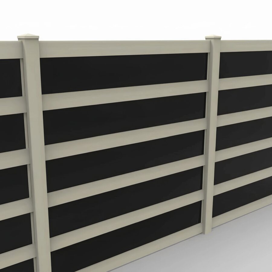 Vinyl and Acrylic Privacy Fence Panel, 8ft height 8ft width, Tan