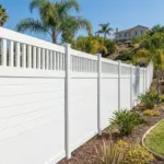 Vinyl Horizontal Privacy Fence Panel w/Vertical Picket Top - Image 2