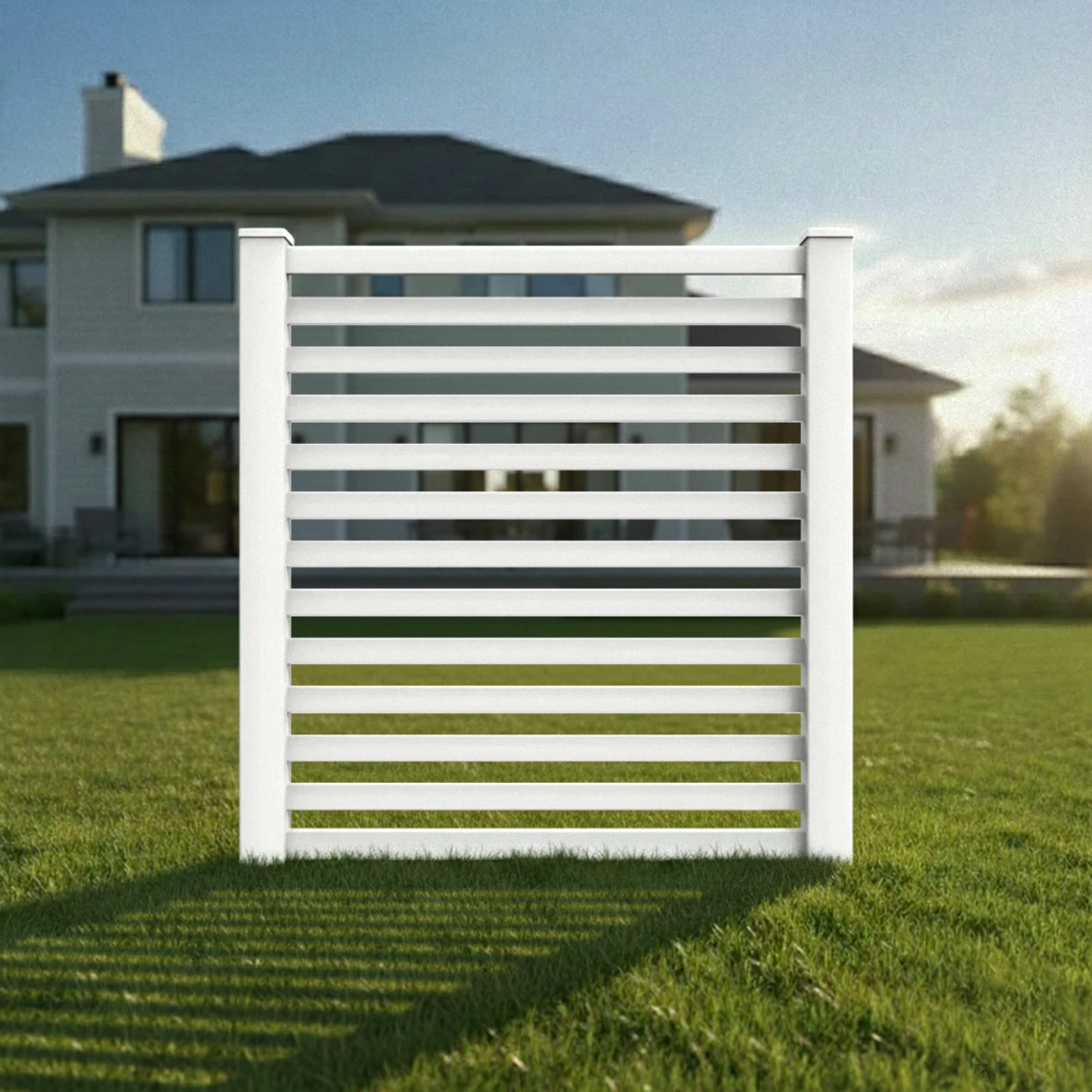 vinyl horizontal flat picket fence panel