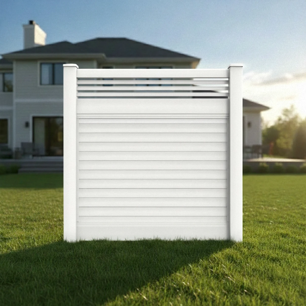 vinyl horizontal privacy fence panel w horizontal picket top