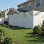 Vinyl Horizontal Privacy Fence Panel w/Horizontal Picket Top - Image 3