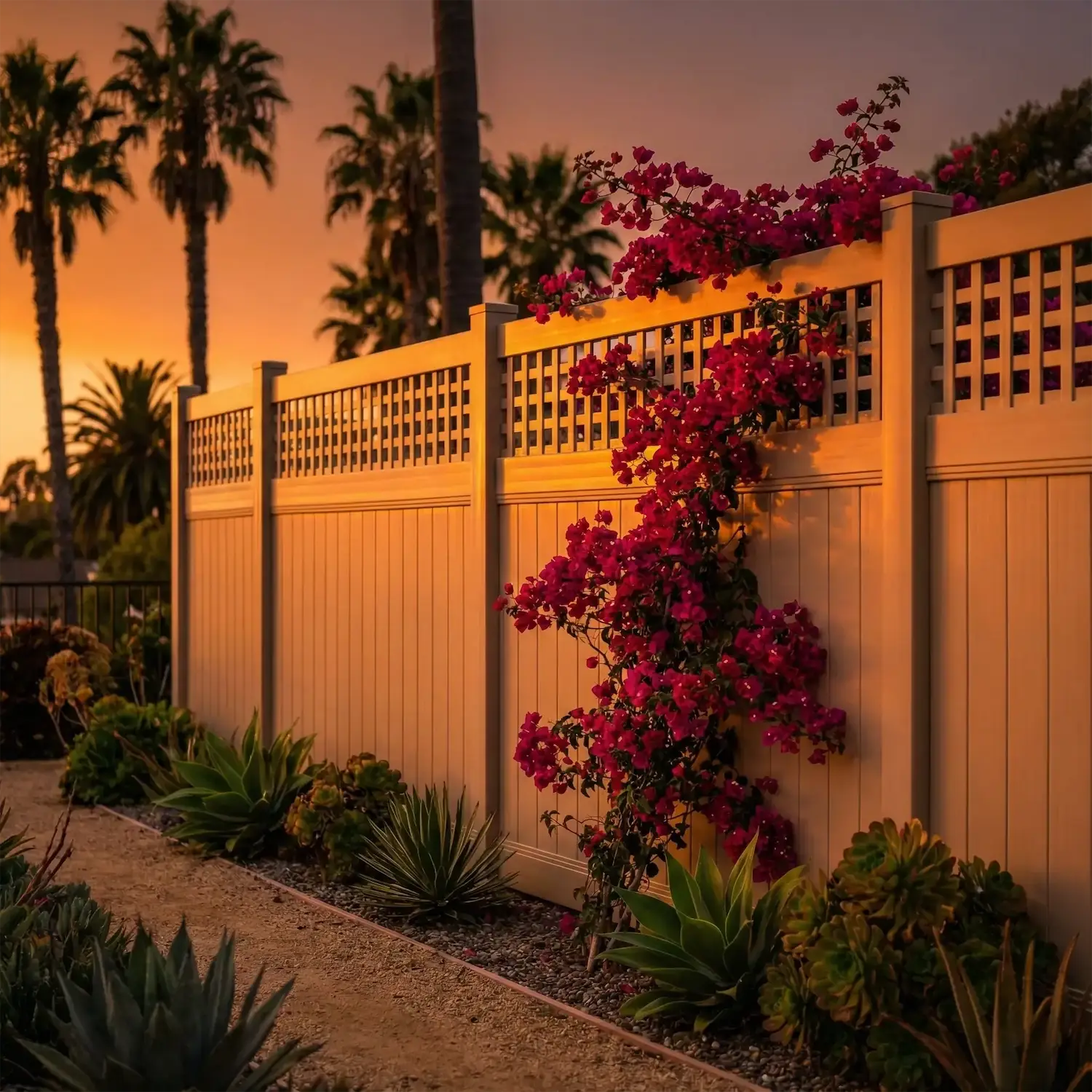 Vinyl Privacy Fences Lattice Top
