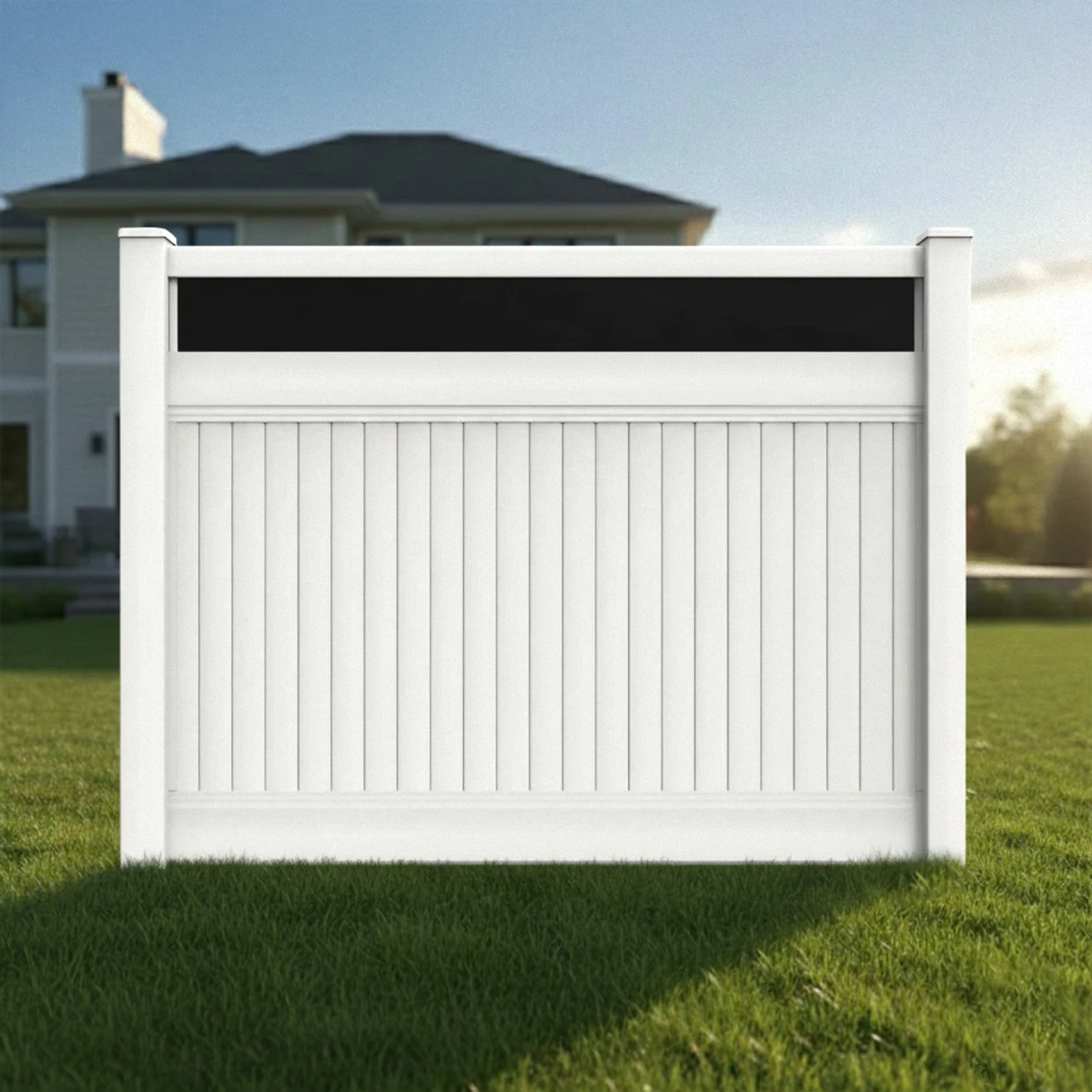vinyl vertical privacy fence panel w acrylic top