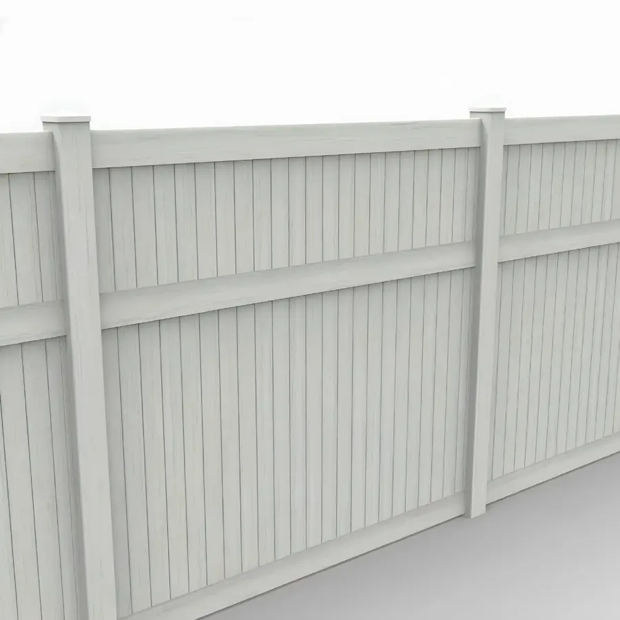 Vinyl Vertical Privacy Fence Panel, 7ft height 8ft width, Weathered Aspen