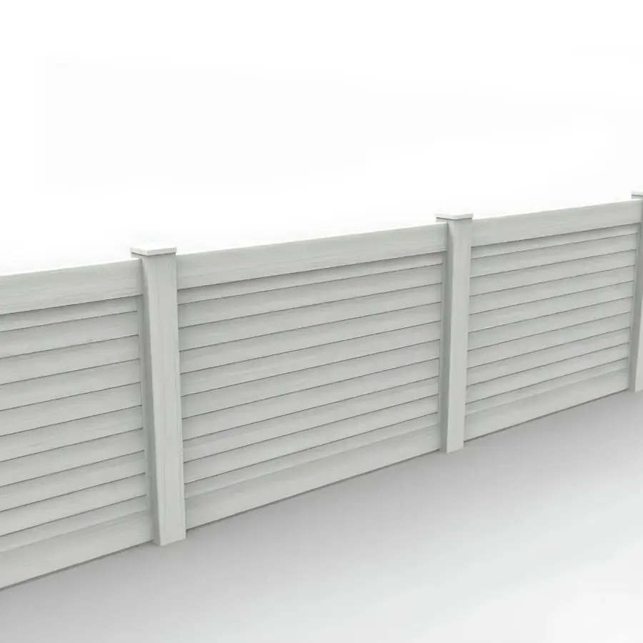 Vinyl Horizontal Privacy Fence Panel, 4ft height 6ft width, Weathered Aspen