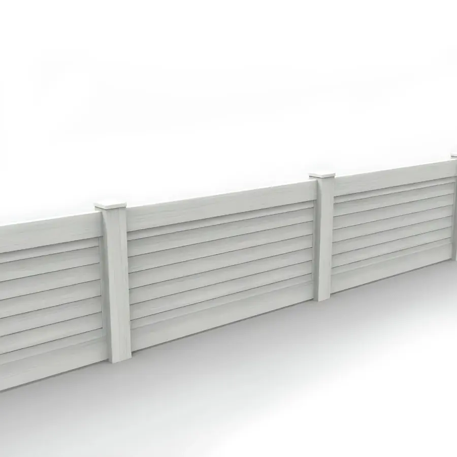 Vinyl Horizontal Privacy Fence Panel, 3ft height 6ft width, Weathered Aspen
