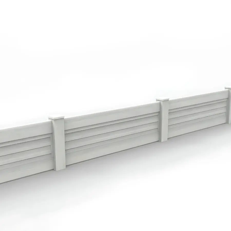 Vinyl Horizontal Privacy Fence Panel, 2ft height 6ft width, Weathered Aspen