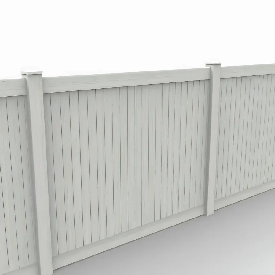 Vinyl Vertical Privacy Fence Panel, 6ft height 8ft width, Weathered Aspen