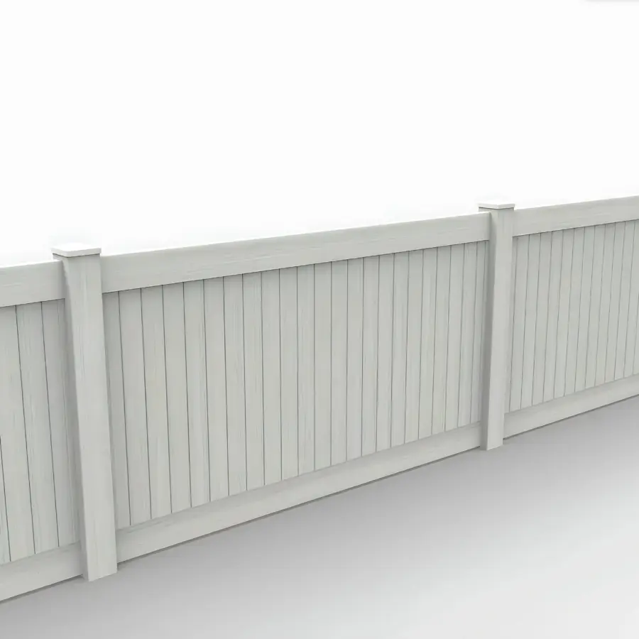 Vinyl Vertical Privacy Fence Panel, 4ft height 8ft width, Weathered Aspen