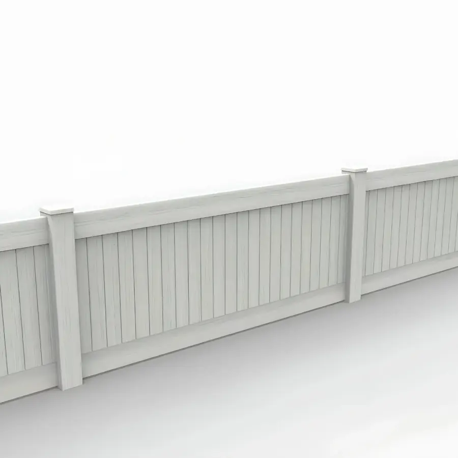 Vinyl Vertical Privacy Fence Panel, 3ft height 8ft width, Weathered Aspen