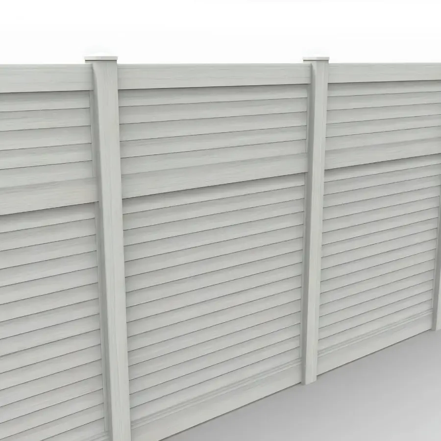 Vinyl Horizontal Privacy Fence Panel, 8ft height 6ft width, Weathered Aspen