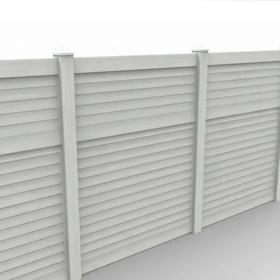 Vinyl Horizontal Privacy Fence Panel, 7ft height 6ft width, Weathered Aspen