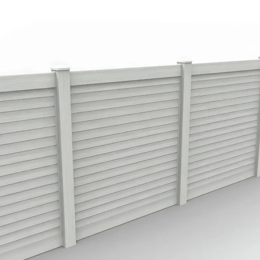 Vinyl Horizontal Privacy Fence Panel, 6ft height 6ft width, Weathered Aspen