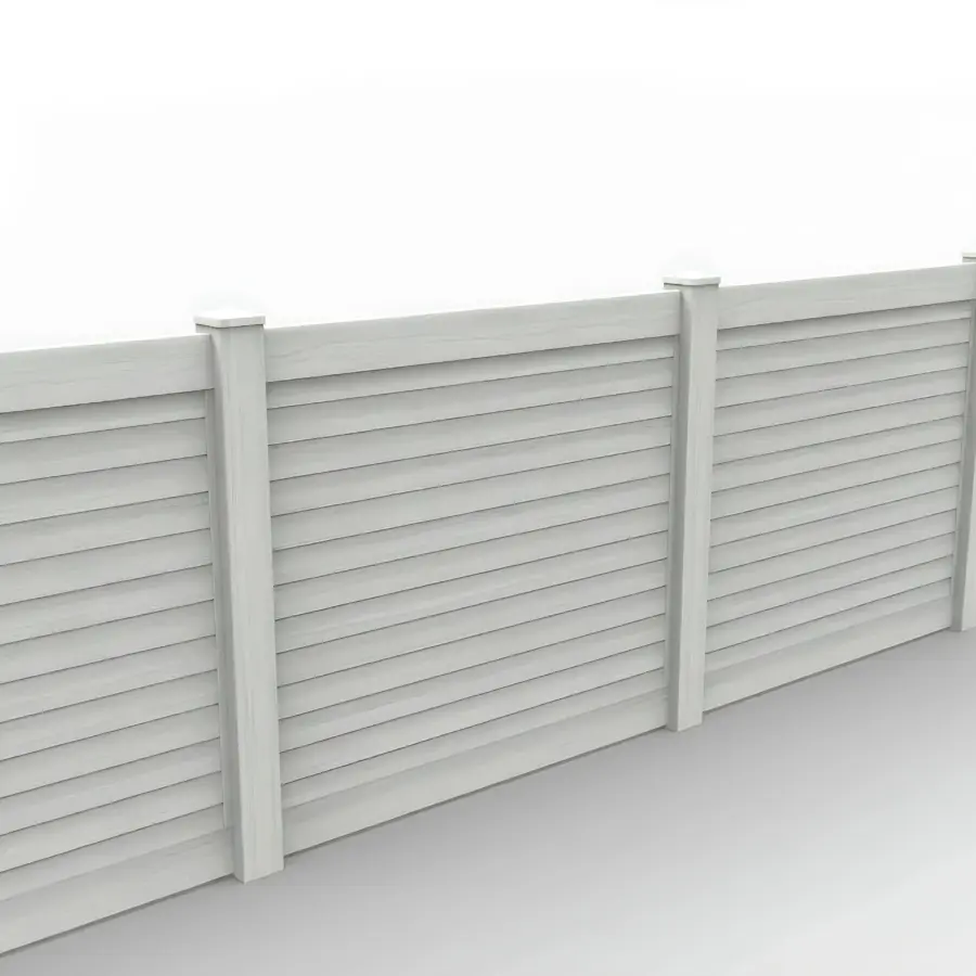 Vinyl Horizontal Privacy Fence Panel, 5ft height 6ft width, Weathered Aspen