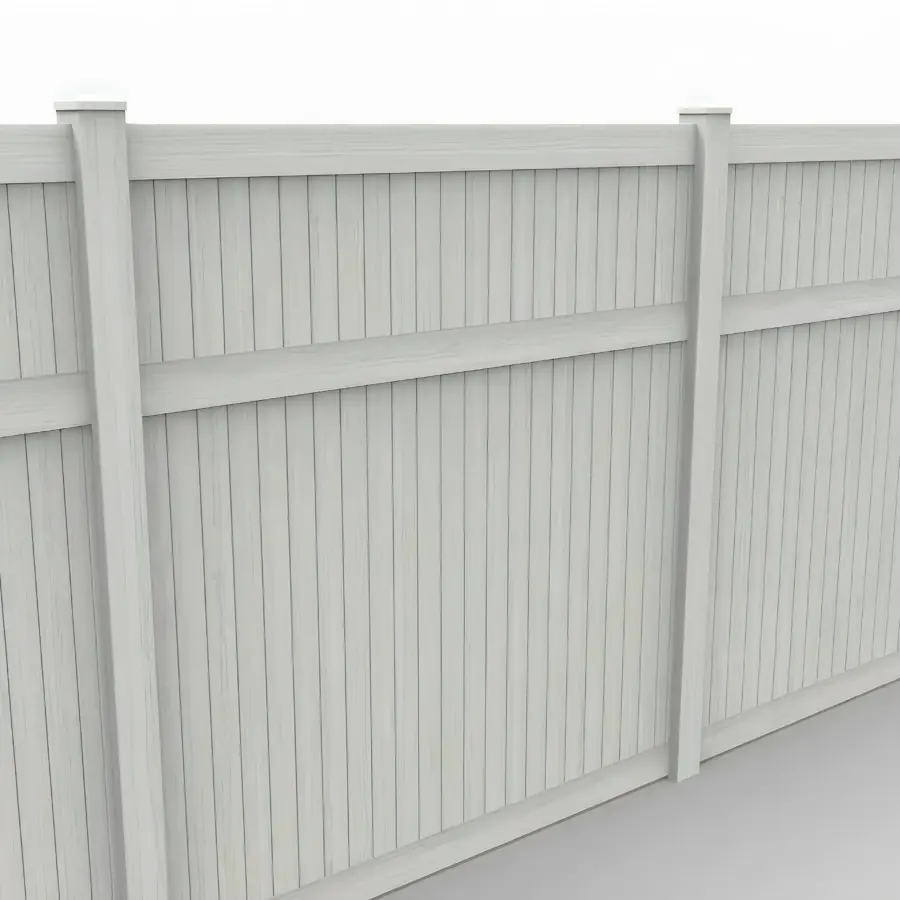 Vinyl Vertical Privacy Fence Panel, 8ft height 8ft width, Weathered Aspen