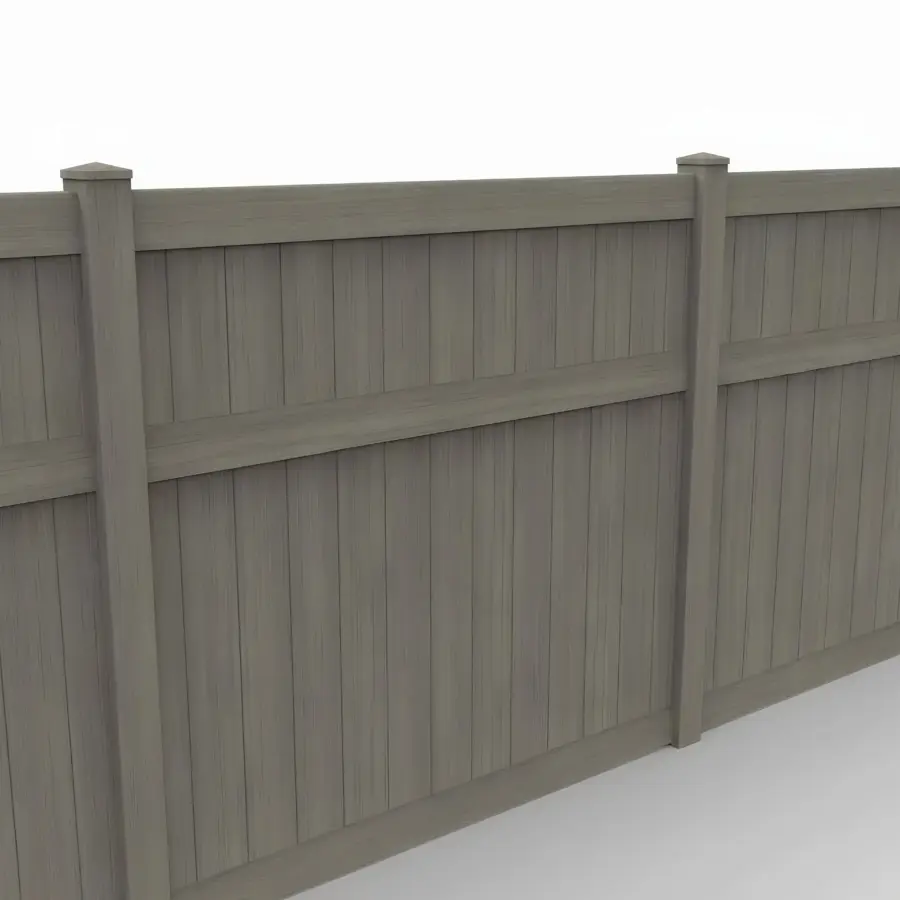 Vinyl Vertical Privacy Fence Panel, 7ft height 8ft width, Weathered Blend