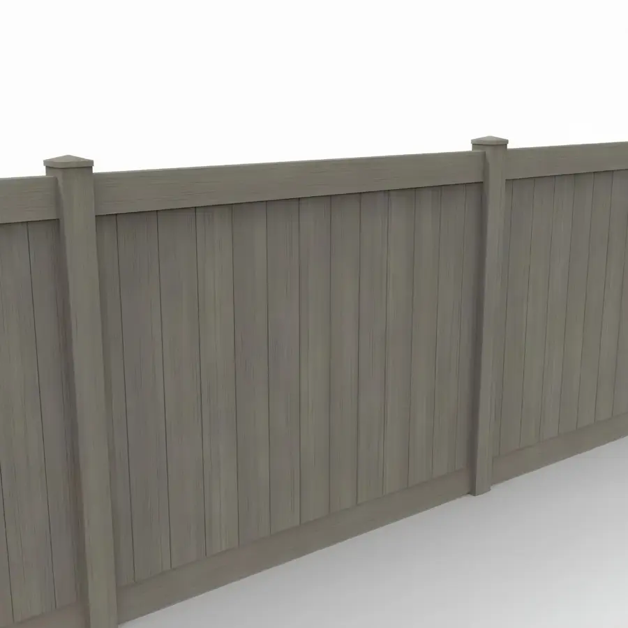 Vinyl Vertical Privacy Fence Panel, 6ft height 8ft width, Weathered Blend