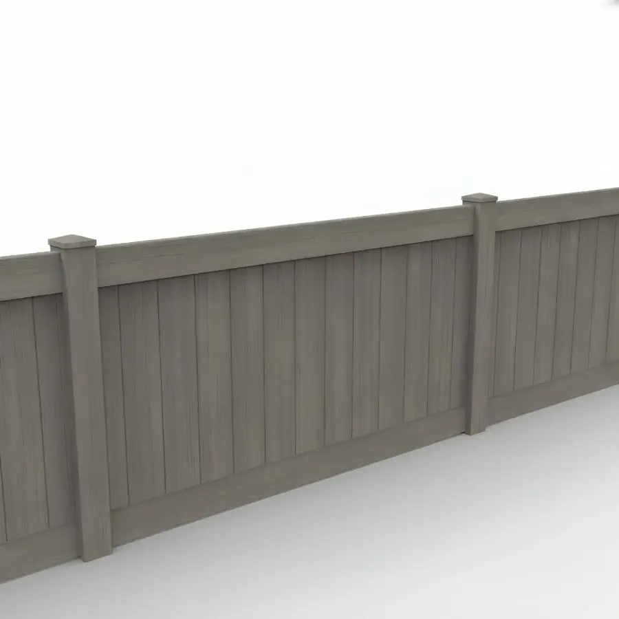 Vinyl Vertical Privacy Fence Panel, 4ft height 8ft width, Weathered Blend